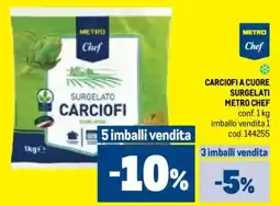 Metro Carciofia cuore surgelati METRO CHEF offerta