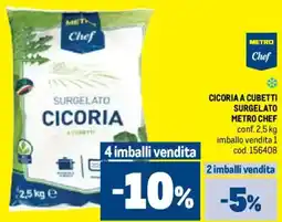 Metro Cicoria a cubetti surgelato METRO CHEF offerta