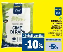 Metro Cime di rapa a cubetti surgelato METRO CHEF offerta