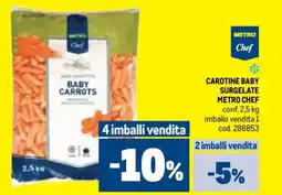 Metro Carotine baby surgelate METRO CHEF offerta