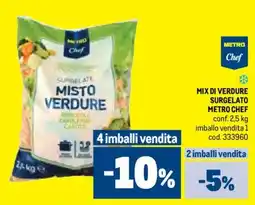 Metro Mix di verdure surgelato METRO CHEF offerta