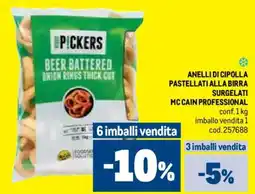 Metro Anelli di cipolla pastellati alla birra surgelati mc cain professional offerta