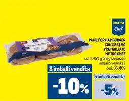 Metro Pane per hamburger con sesamo pretagliato METRO CHEF offerta