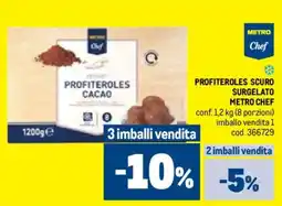 Metro Profiteroles scuro surgelato METRO CHEF offerta