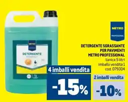 Metro Detergente sgrassante per pavimenti METRO PROFESSIONAL offerta