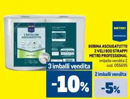 Metro Bobina asciugatutto 2 veli 800 strappi METRO PROFESSIONAL offerta