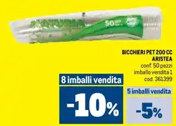 Bicchieri pet 200 cc aristea