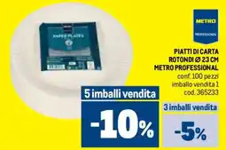 Metro Piatti di carta rotondi ø 23 cm METRO PROFESSIONAL offerta