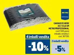 Metro Cannucce nere 19,7 x 0,6 cm METRO PROFESSIONAL offerta