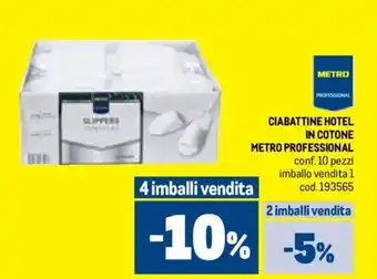 Metro Ciabattine hotel in cotone METRO PROFESSIONAL offerta