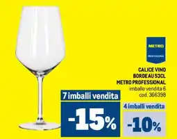 Metro Calice vino bordeau METRO PROFESSIONAL offerta