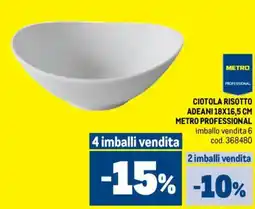 Metro Ciotola risotto adeani 18x16,5 cm METRO PROFESSIONAL offerta