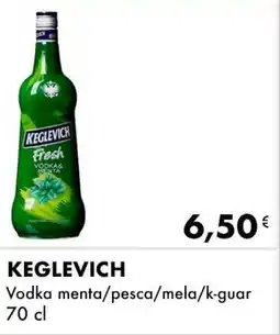 Iper Tosano KEGLEVICH Vodka menta/pesca/mela/k-guar offerta