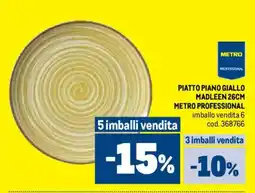 Metro Piatto piano giallo madleen 26cm METRO PROFESSIONAL offerta