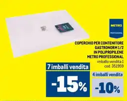 Metro Coperchio per contenitore gastronorm 1/2 in polipropilene METRO PROFESSIONAL offerta