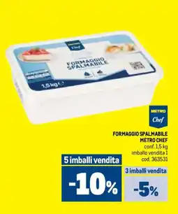 Metro Formaggio spalmabile METRO CHEF offerta