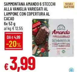 Galassia Sammontana amando 6 stecchi alla vaniglia variegati al lampone con copertura al cacao offerta