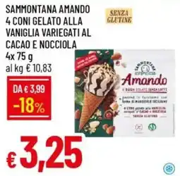 Galassia Sammontana amando 4 coni gelato alla vaniglia variegati al cacao e nocciola offerta