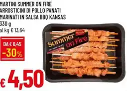 Galassia Martini summer on fire arrosticini di pollo panati marinati in salsa bbq kansas offerta