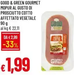 Galassia Good & green gourmet mopur al gusto di prosciutto cotto affettato vegetale offerta