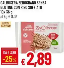 Galassia Galbusera zerograno senza glutine con riso soffiato offerta