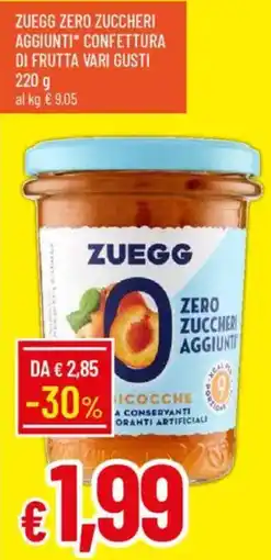 Galassia Zuegg zero zuccheri aggiunti confettura di frutta vari gusti offerta