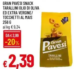 Galassia Gran pavesi snack tarallini olio di oliva ed extra vergine/tocchetti al mais offerta