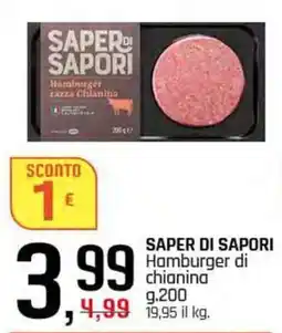 Famila Superstore SAPER DI SAPORI Hamburger di chianina offerta