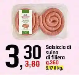 Famila Superstore Salsiccia di suino di filiera offerta