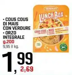 Famila Superstore Zerbinati cous cous di mais con verdure orzo integrale offerta