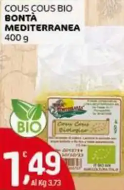 Crai Cous cous bio BONTÀ MEDITERRANEA offerta