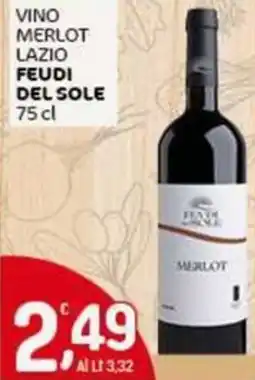 Crai Vino merlot lazio FEUDI DEL SOLE offerta