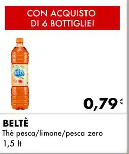 Iper Tosano BELTÈ Thè pesca/limone/pesca zero offerta