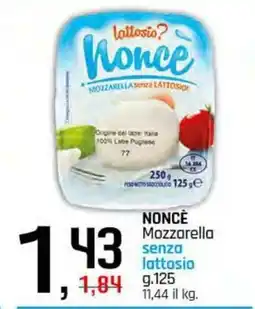 Famila Superstore NONCE Mozzarella senza lattosio offerta