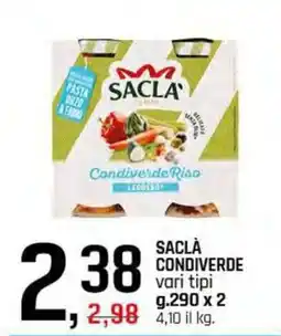 Famila Superstore SACLÀ CONDIVERDE vari tipi offerta