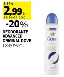 Coop Deodorante advanced original DOVE spray offerta