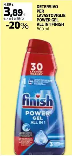 Coop Detersivo per lavastoviglie power gel all in 1 FINISH offerta