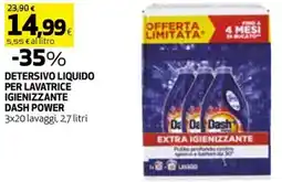 Coop Detersivo liquido per lavatrice igienizzante DASH POWER offerta