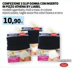 Coop Confezione 3 slip donna con inserto in pizzo ATHENA BY LIABEL offerta