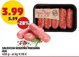 PENNY Salsiccia verzino paesana AIA offerta