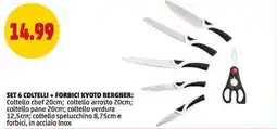 PENNY Set 6 coltelli + forbici kyoto BERGNER offerta