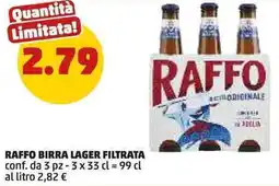 PENNY Raffo birra lager filtrata offerta