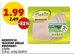 PENNY Arrosto di tacchino SNELLO ROVAGNATI offerta