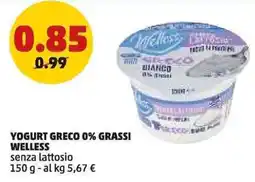PENNY Yogurt greco 0% grassi WELLESS offerta