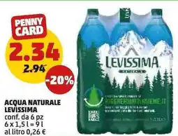 PENNY Acqua naturale LEVISSIMA offerta