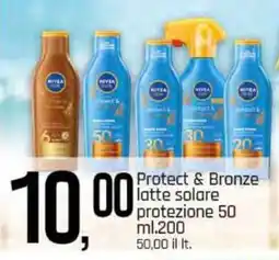 Famila Superstore NIVEA Protect & Bronze latte solare protezione 50 offerta