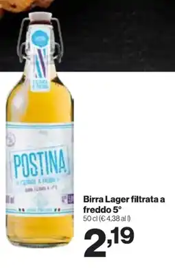 In'S Mercato Birra Lager filtrata a freddo 5° offerta