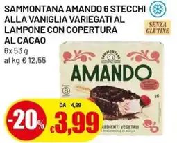 Famila Sammontana amando 6 stecchi alla vaniglia variegati al lampone con copertura al cacao offerta