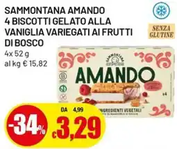 Famila Sammontana amando 4 biscotti gelato alla glutine vaniglia variegati ai frutti di bosco offerta