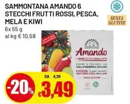 Famila Sammontana amando 6 stecchi frutti rossi, pesca, mela e kiwi offerta